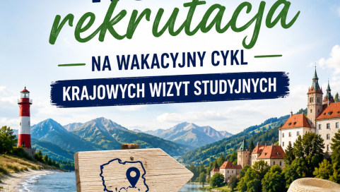 Grafika promująca rekrutację na wizyty studyjne