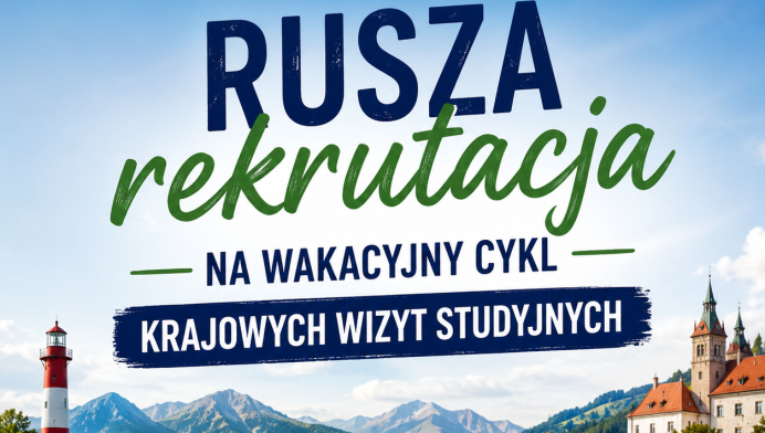 Grafika promująca rekrutację na wizyty studyjne