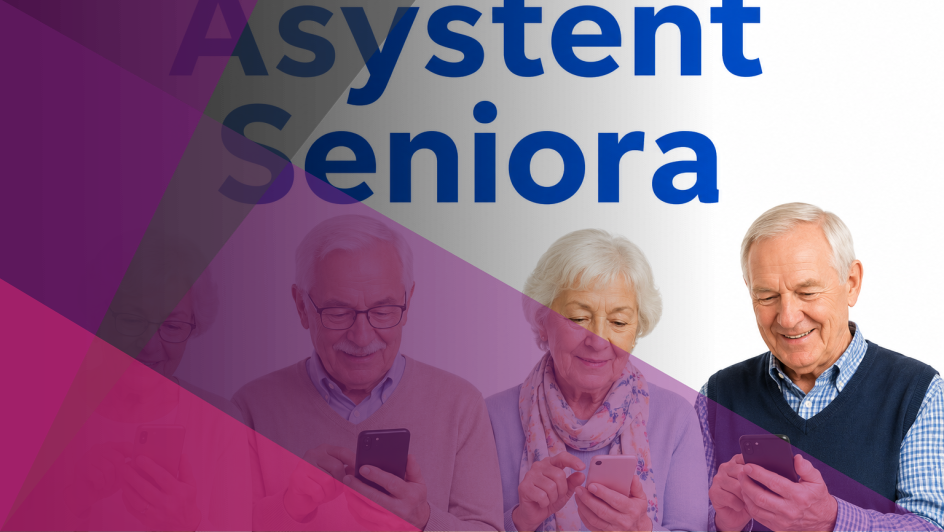 Ilustracja - seniorzy ze smartfonami